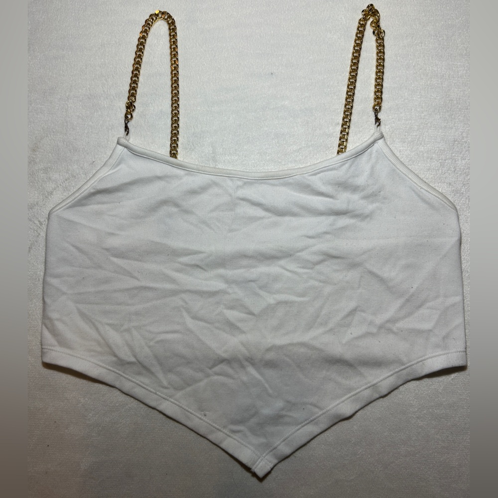 Suzette Collection Chain link asymmetrical tank top